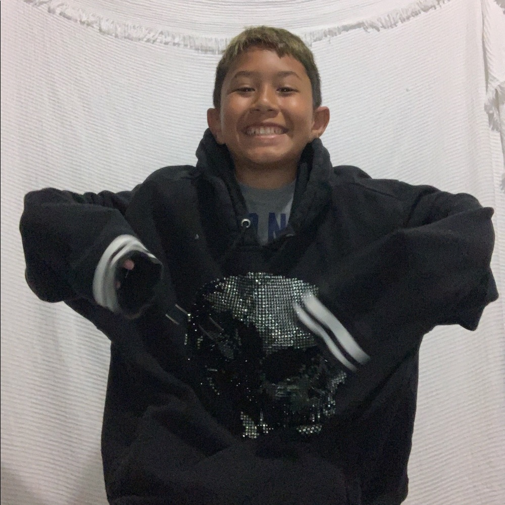 INC SKULL RHINESTONE HOODIE